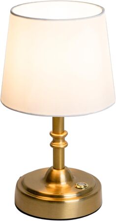 Бездротова настільна лампа з акумулятором 4000mAh, тепле світло 2700K, сенсорне управління, з адаптером/кабелем, для спальні, подарунок (золотиста)