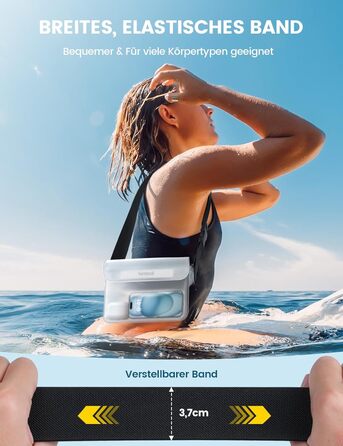 Водонепроникна сумка Lamicall [2 шт.] - водонепроникний поясний мішок з регульованим ремінцем, IPX8, для водного спорту, плавання, пляжу, подорожей (прозора)