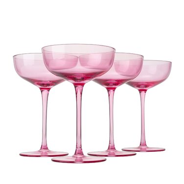 Набір келихів для шампанського та коктейлів Martini 200 мл (4 шт) рожевого кольору - ідеальний подарунок на День Святого Валентина