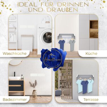 Настінна сушилка для білизни Homellence - розтяжна, 3,50 м, біла