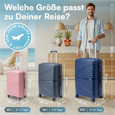 Валіза Xonic® Hartschalenkoffer M, 40 л: міцний корпус, подвійні колеса 360°, TSA-замок, колір м'ятно-зелений