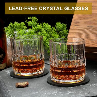 Набір віскі Sovyime: 2 склянки та 6 каменів для віскі. Подарунок для чоловіків, на день народження, річниця, для партнера, батька