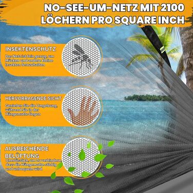 Ультралегкий кемпінговий гамак з москітною сіткою NATUREFUN, навантаження до 300 кг, дихаючий нейлон, помаранчево-сірий