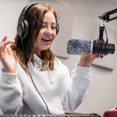 Тримач для мікрофона YOUSHARES з кріпленням для HyperX QuadCast, металевий, з насадкою для кріплення до столу та вітрозахистом, для стін та столів (2 хутряні насадки)