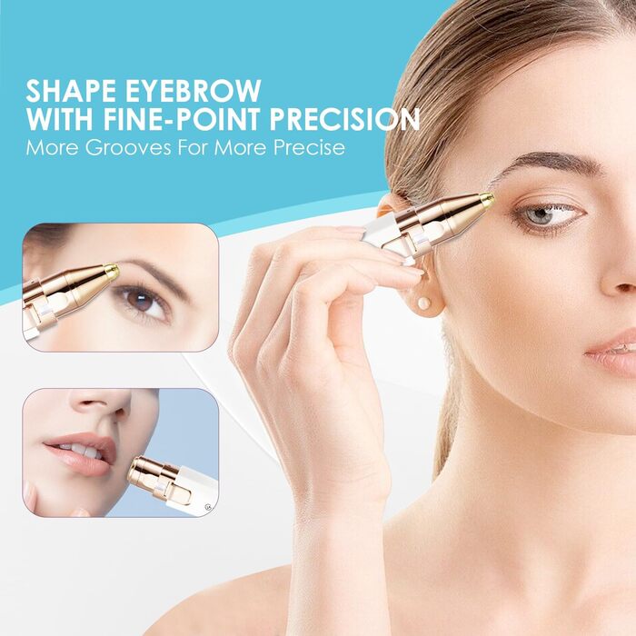 Тріммер для обличчя та брів 2-в-1 VG VOGCREST з LED-підсвічуванням - безболісне гоління обличчя, губ та тіла