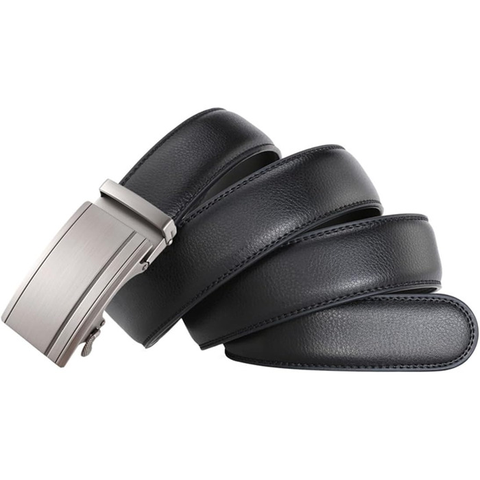 Чоловічий шкіряний ремінь на автоматичній застібці – білий, 115 см