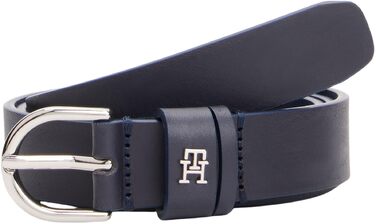 Ремінь жіночий Tommy Hilfiger Essential Effortless 2,5 см шкіряний синій (Space Blue) 80 см