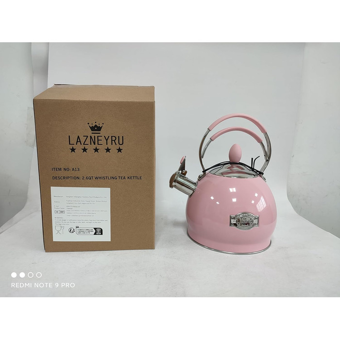 Квітковий чайник 2.6L з нержавіючої сталі з термостійкою ручкою, сумісний з усіма плитами (індукційними)