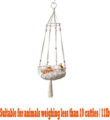 Гамак для кота Макramee ручної роботи, підвісний, для дому, внутрішнє вікно