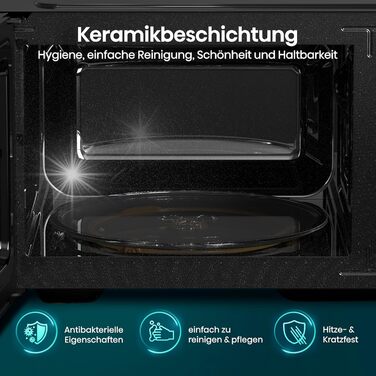 Мікрохвильова піч Hisense H20MOBS4HI 25 л з InverterTech, керамічним покриттям та цифровим керуванням