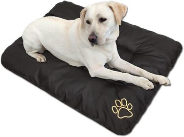 Матрац для собак, лежанка для собак великих, середніх та маленьких порід - вологостійкий килимок для собак, м'який лежак з піни, для вулиці та дому - 90x60x8 см (R2(100 x 70 см), чорний)