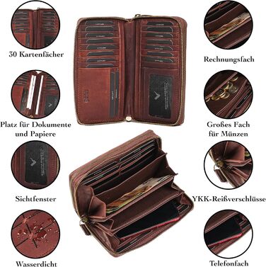 Lavalen® Women's Wallet Large - Leather - Large Women's Wallet - Large Women's Wallet RFID - Large Women's Wallet - Women's Wallet - Women's Leather Wallet - Women's Gift