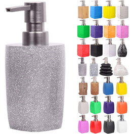 Дозатор мила | Широкий вибір стильних дозаторів мила для ванної кімнати | Сучасний дизайн, прикраса для будь-якої ванної (Glitzer Silver)