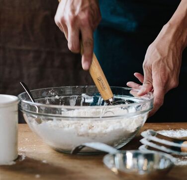 ORBLUE Набір з 2 теігоберів для тіста з нержавіючої сталі та дерев'яною ручкою, 33 см – аксесуари для випічки, підходять для тіста для хліба, піци та випічки