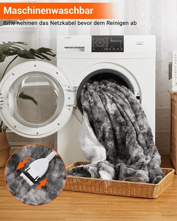 Електрична ковдра LinTimes з автовимкненням, 6 температурних режимів, 180 x 130 см, сіра