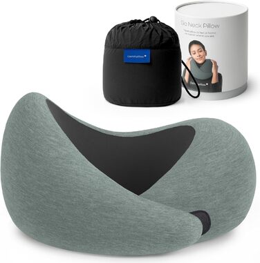 Подушка для шиї Ostrichpillow Go з Memory Foam, ергономічний дизайн, зручна сумка, знімний чохол (Green Moss)