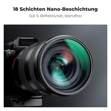 Фільтр K&F CONCEPT Blue Streak Anamorpher 58mm - Ефект синіх смуг, Nano-Klear