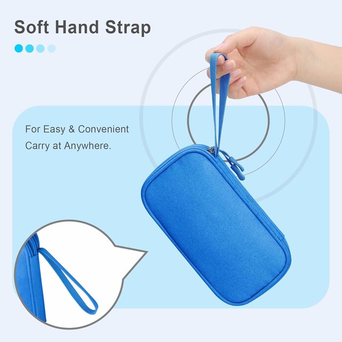 Органайзер для аксесуарів Lacdo: чохол для USB-накопичувачів, кабелів та флеш-пам'яті (блакитний)