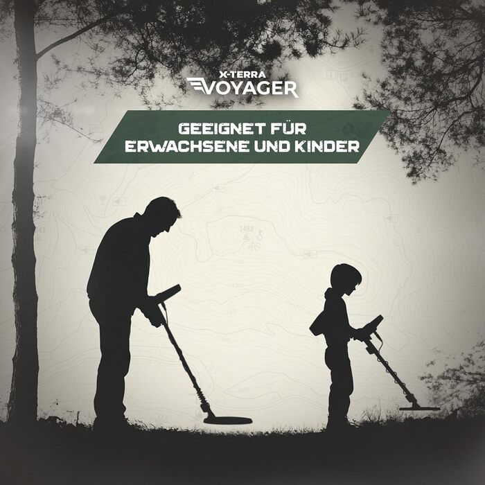 Металодетектор Minelab X-Terra Voyager - професійний, для дорослих, водонепроникний, 4 режими, з навушниками, рюкзаком та шукачем. (Ліс, Зелений)