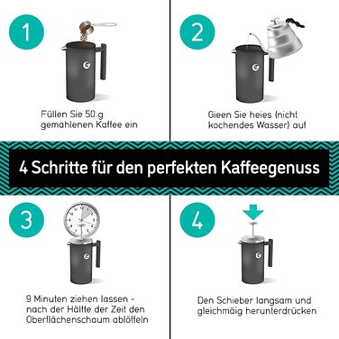 Coffee Gator French Press Coffee Maker - Stainless Steel Thermo Coffee Pot for Longer Hot Coffee - 1 Liter – Grey - Includes Travel Coffee Canister