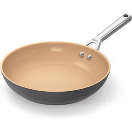 Ninja Extended Life 24 cm Ceramic Non-Stick Fry Pan (PFOA, PFA, Lead, and Cadmium-Free), Induction Compatible, Stainless Steel Handle, Oven Safe up to 285 °C, Terracotta and Gray, CW90024UK Frying Pan, 24 cm