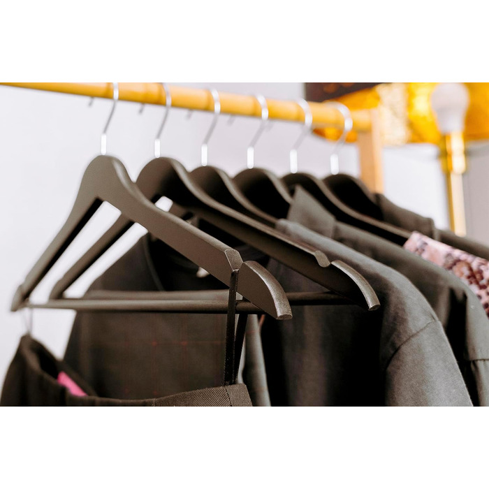 Плечики для одягу OGIVO з дерева, набір 10 шт. – обертовий гачок 360°, витончені вирізи на плечах, натуральне дерево (бук, береза, сосна, верба)