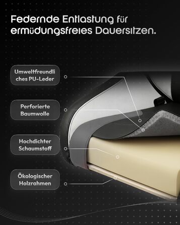 Ігровий крісло Dowinx з 4D підлокітниками, функцією гойдання 15° та регулюванням спинки до 165°, масажний, ергономічний, дизайн у стилі гоночного авто, для геймерів, Esport, вантажопідйомність 135 кг, сірий