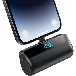 Power Bank Feob Mini 5200mAh 20W PD: Швидка зарядка, LED-дисплей, компактний, сумісний з iPhone 14/13/12/11/XS/XR/8/7/6 (Сірий, Чорний)