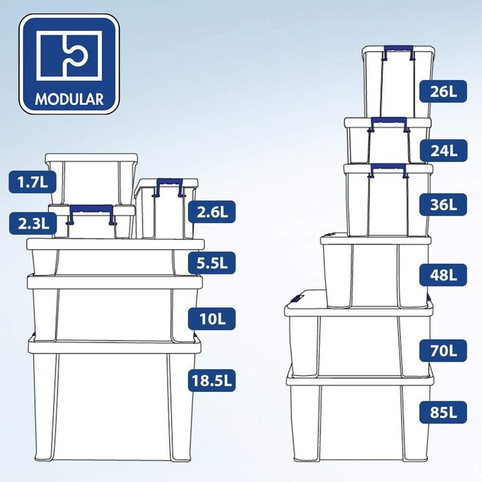 Велика пластикова коробка для зберігання з кришкою BANKERS BOX ProStore 70 л, 30×58×38,5 см