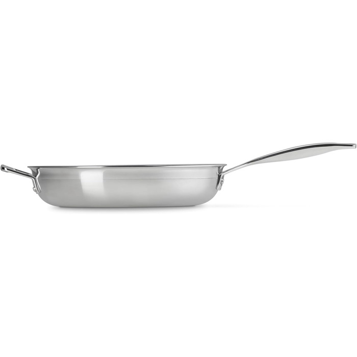Сковорода Le Creuset з нержавіючої сталі 3-шарова, Ø 28 см, для всіх плит (індукція, духовка), срібляста