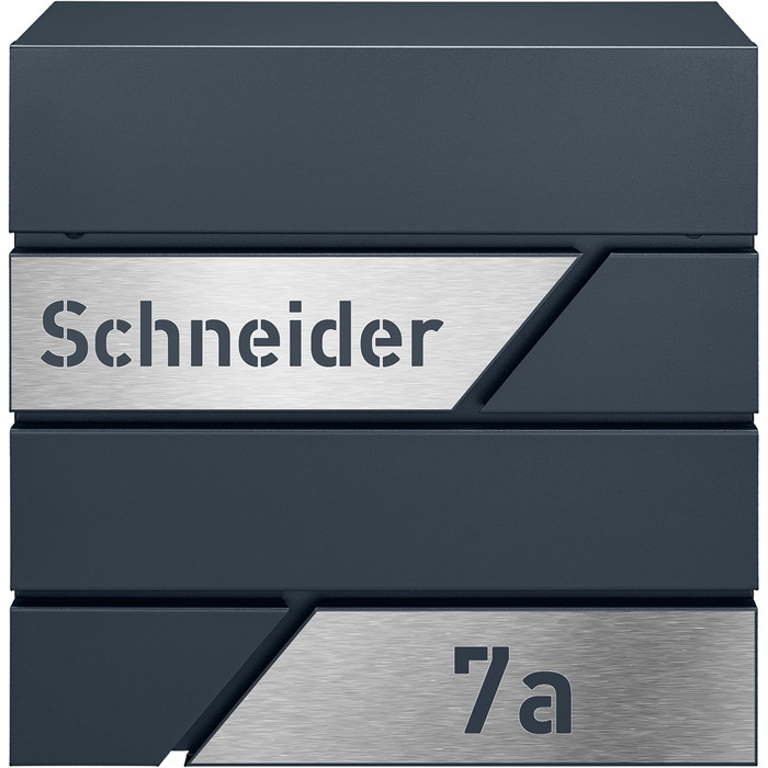 Поштовий ящик з газетницею з нержавіючої сталі, настінний, з замком та гравіюванням (срібний)