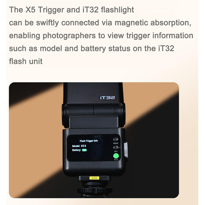 Спалах GODOX iT32 TTL з бездротовим тригером X5N для Nikon: швидка зарядка, HSS 1/8000s, GN18, LED-ліхт, дифузор, магнітний фільтр