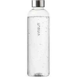 VINSUN Water Bottle 650ml, 1000ml, 1500ml - Leak-proof, Carbonated Drink Compatible, BPA-free, Tritan - Lightweight Water Bottle for Sports, Outdoor Activities, School, Cycling, Office (650 ml, Transparent)