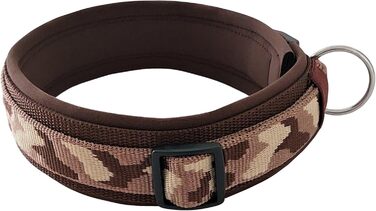 Нашийник для собак BUDDYPACK широка та м'яка накладка з неопрену, всі розміри, кольоровий (XS/S (35-40 см), коричнево-кремовий)