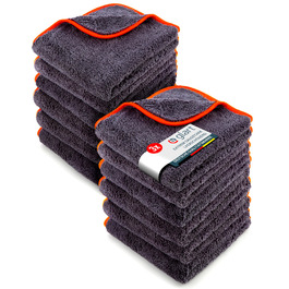 Мікрофібра для автомобіля Glart 443TPO4, 12 шт, 40x40 см, 600 GSM, серветки для полірування та чищення авто, помаранчеві