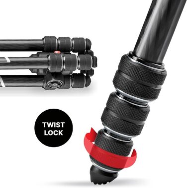 Штатив Manfrotto Befree GT XPRO з алюмінієвою головкою 496, Twist Lock, для DSLR та беззеркальних камер з довгими об'єктивами, макрозйомка