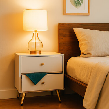 Relaxdays Bedside Table with Golden Legs