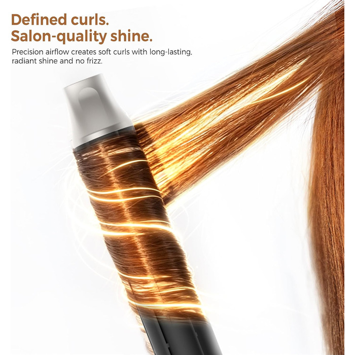 Мультистайлер для волосся 5 в 1 UKLISS Airstyler Pro 1000W: фен, кругла щітка для сушіння, завитки, випрямляч та гаряче повітря, сріблясто-золотий