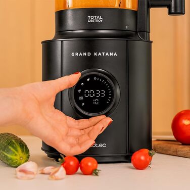 Cecotec Stand Mixer Grand Katana 2700MAX Total Destroy Screen B. Maximum Power 2700W, Digital Display, 8-Blade Knife with Black Titanium Coating, 1.8L Glass Jug Black / Display
