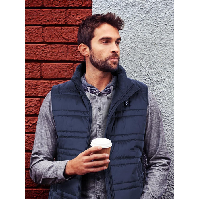 Обогреваемая жилетка UNBON для мужчин и женщин с Powerbank 10000mAh USB, 3 режима нагрева, 6 зон обогрева, жилетка-куртка с аккумулятором (M, Синий)