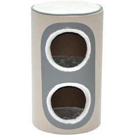 Котячий будиночок Nanook Nala: когтеточка, ігровий комплекс, будиночок, когтешкребок, 71 см, бежево-сірий