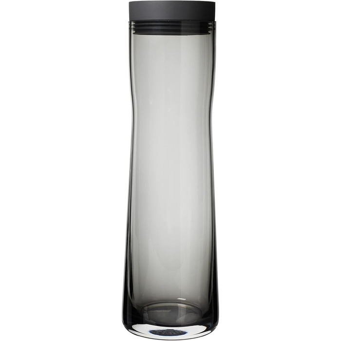 blomus -SPLASH- Water carafe made of smoked glass, smoky/dark grey, 1-liter capacity, silicone/stainless steel lid, easy handling (W / D / H: 29.5 x 9 x 9 cm, 63807)