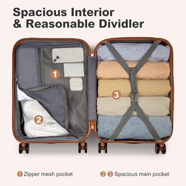 Валіза KONO з ABS пластику, ручна, з TSA замком, 75x48x29 см, набір 4 шт. (білий/чорний)