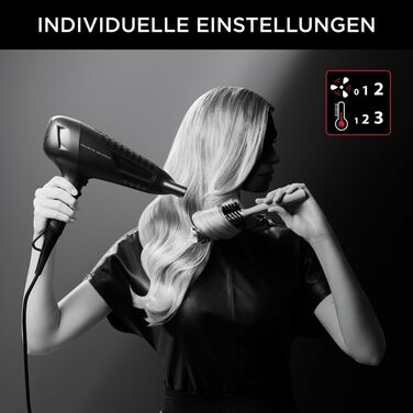 Фен Rowenta x Karl Lagerfeld CV581L Studio Dry: Ефективність та стиль, 6 режимів, Thermo Control, концентрат, чорний/червоний