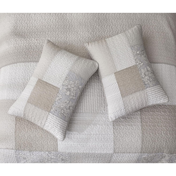 Комплект ковдр Chezmoi Collection Quinn: 3 шт. з квітковим патерном гібіскус, смугастий, з бавовни, легко переться, розмір Queen