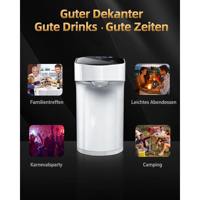 Електричний декантер для вина 5-в-1 з регульованою дозуванням, цифровий виливач, автоматичний дозатор вина, подарунок на день народження, День святого Валентина