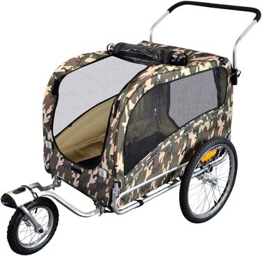 Причіп для собак Papilioshop Argo - зелений (маскування), S-M-L - для собак середніх та великих порід