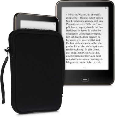 Чохол для eReader kwmobile: захисна сумка-чохол з неопрену, чорний (17 x 12 x 2 см, внутрішні розміри 6' eReader)