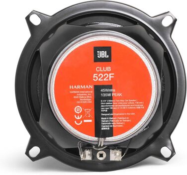 Автомобільні динаміки JBL Club 522F 135 Вт 13 см, 2-смугові, чорні, Harman Kardon