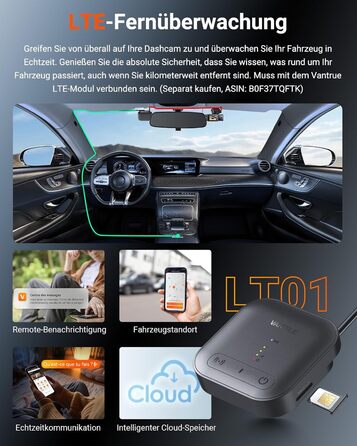 Автомобільний відеореєстратор VANTRUE N4S 3-канальний (2.7K+2.5K+1440P), STARVIS 2 HDR, нічна зйомка, 5GHz Wi-Fi, GPS, 24г паркування, G-сенсор, підтримка 1ТБ, для авто